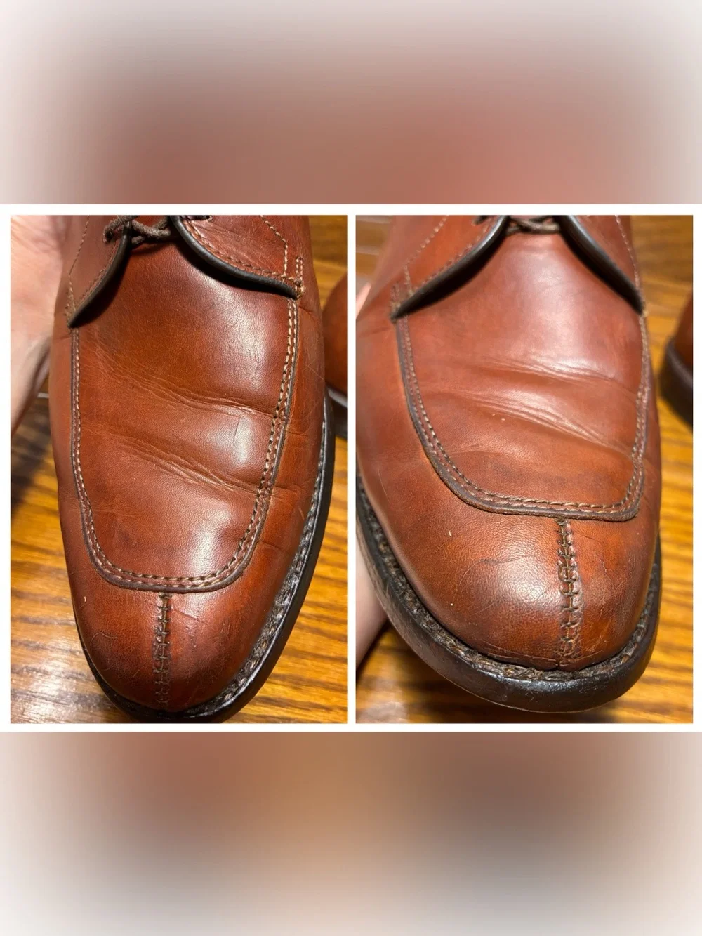 Allen Edmonds Delray USA Made Split Toe Derby Shoes Brown Men’s 10.5